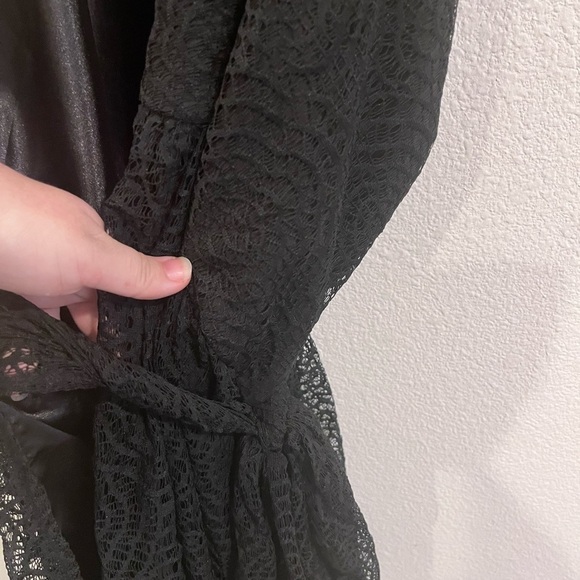 Ceremony by Joanna August black lace halter wrap dress size large - Picture 3 of 6